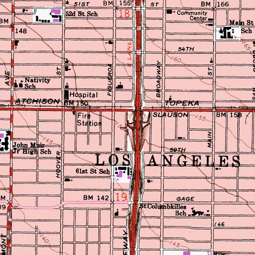 Topographic Map of Exit 18B, CA