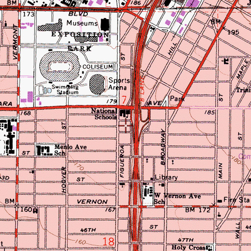 Topographic Map of Exit 20A, CA