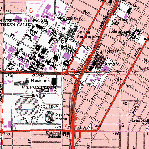 Topographic Map of Exit 20B, CA