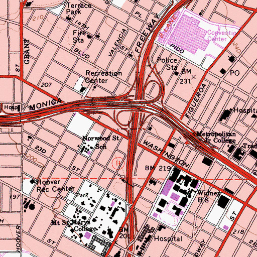 Topographic Map of Exit 21, CA