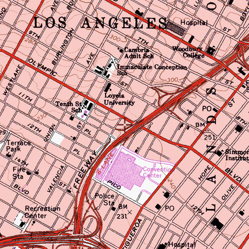 Topographic Map of Exit 22A, CA