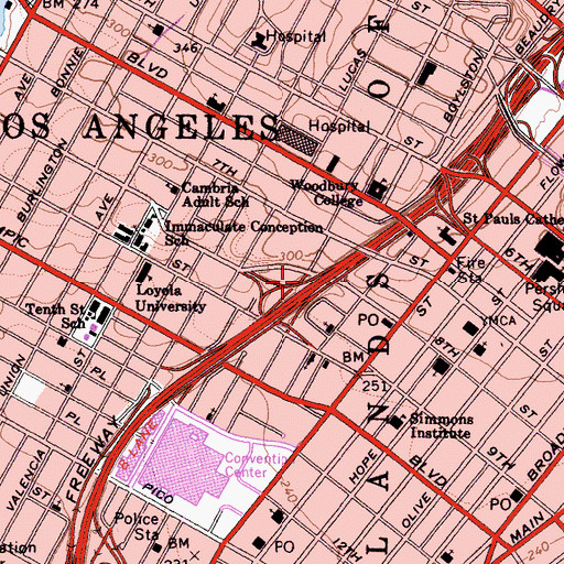Topographic Map of Exit 22B, CA