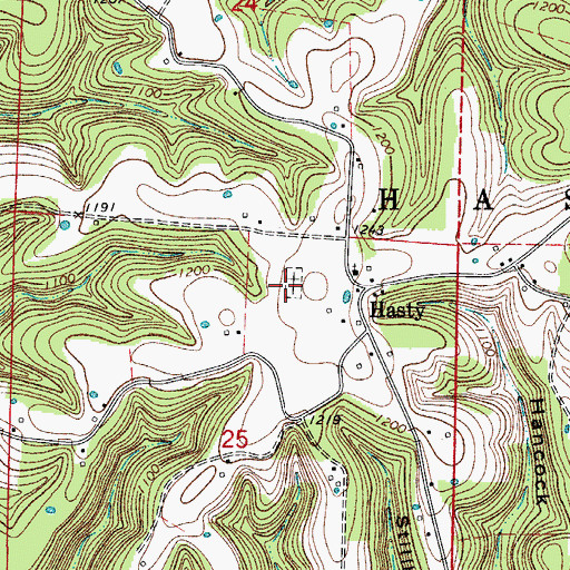 Topographic Map of Agee Cemetery, AR