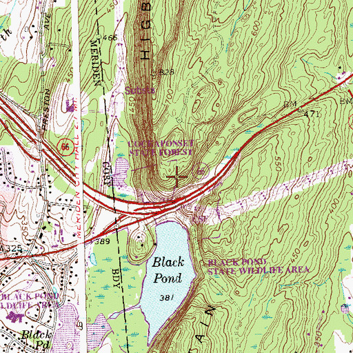 Topographic Map of Cockaponset State Forest, CT