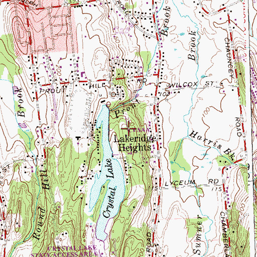 Topographic Map of Crystal Lake State Access Area, CT