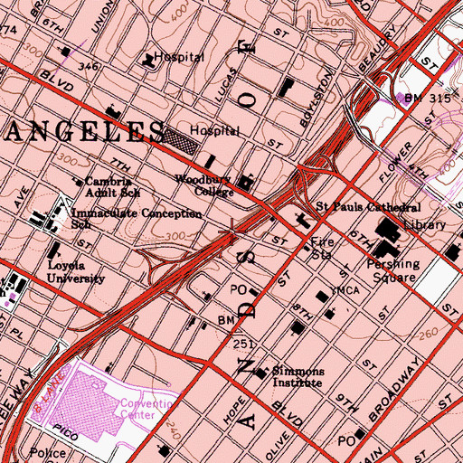 Topographic Map of Exit 23A, CA