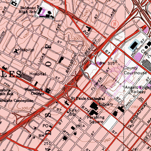 Topographic Map of Exit 23B, CA