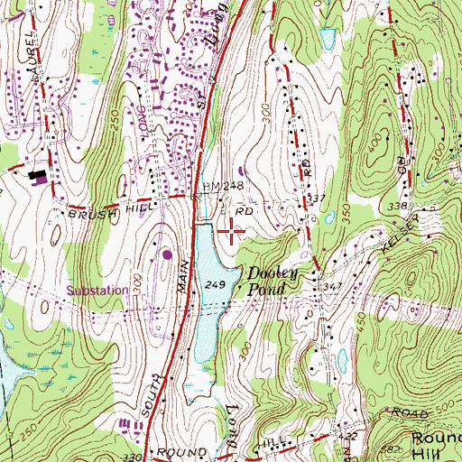 Topographic Map of Dooley Pond Public Access, CT