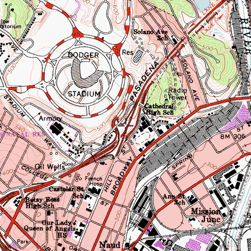 Topographic Map of Exit 24C, CA