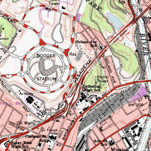 Topographic Map of Exit 24D, CA