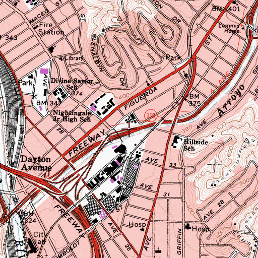 Topographic Map of Exit 26B, CA