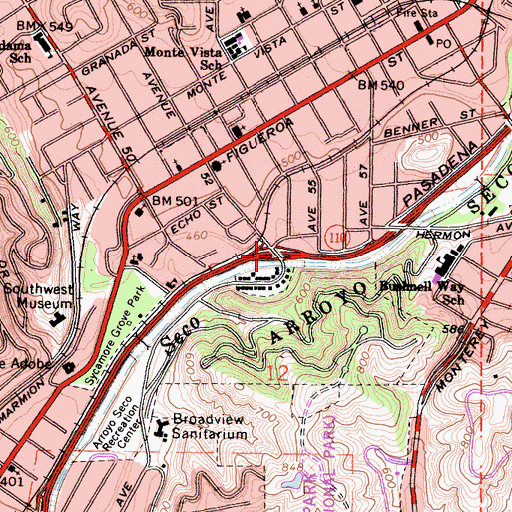 Topographic Map of Exit 28A, CA