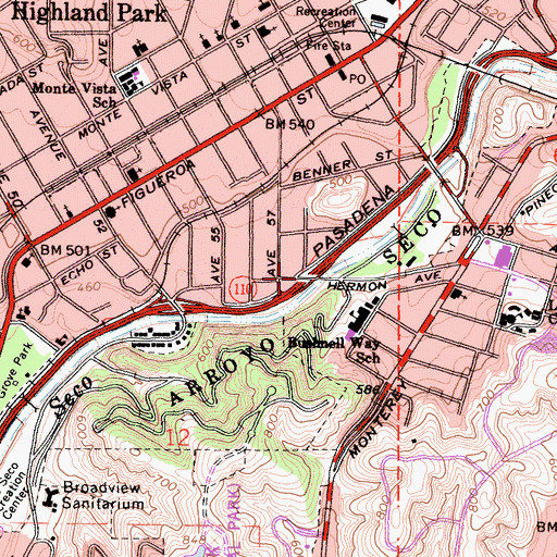 Topographic Map of Exit 28B, CA