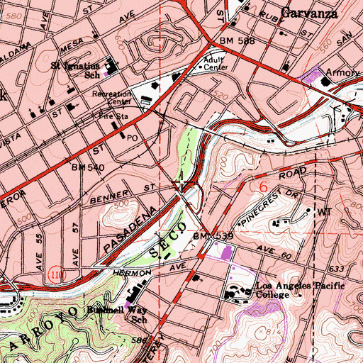 Topographic Map of Exit 29, CA