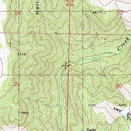 Topographic Map of Hellzapoppin Canyon, AZ
