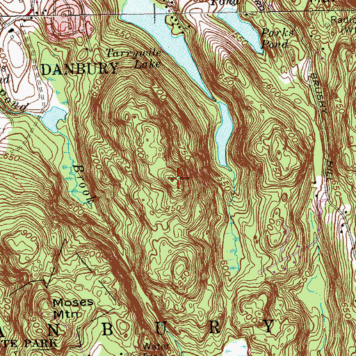 Topographic Map of Thomas Mountain, CT