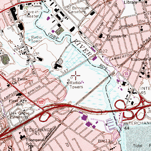 Topographic Map of WAVZ, CT