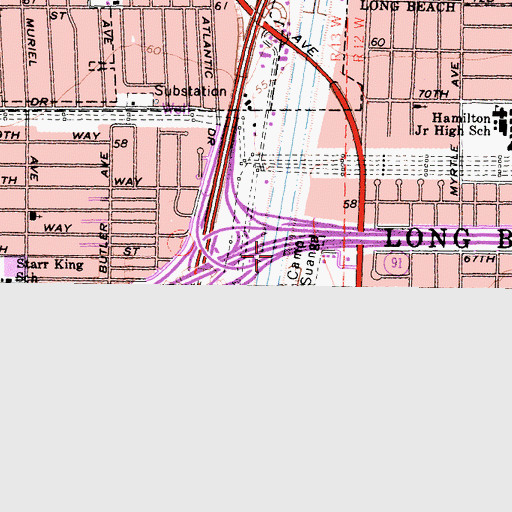 Topographic Map of Exit 12C, CA