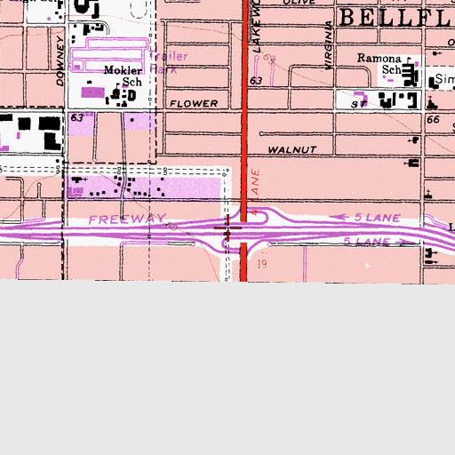 Topographic Map of Exit 15A, CA