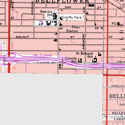Topographic Map of Exit 15B, CA