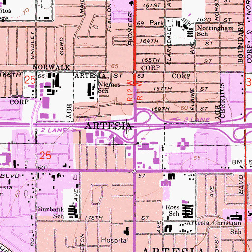 Topographic Map of Exit 18, CA