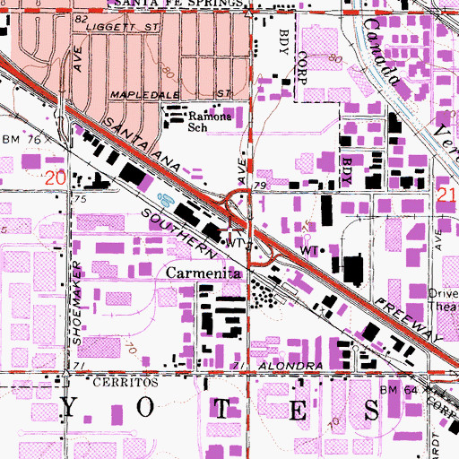Topographic Map of Exit 119, CA