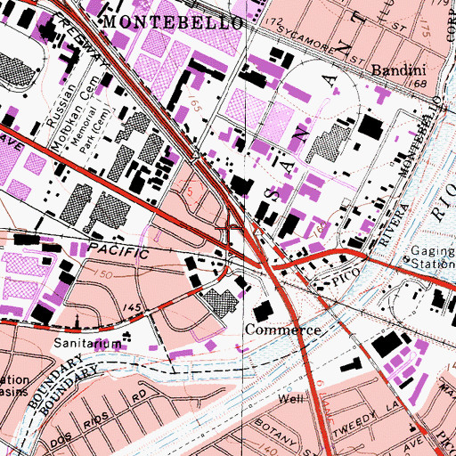 Topographic Map of Exit 126B, CA