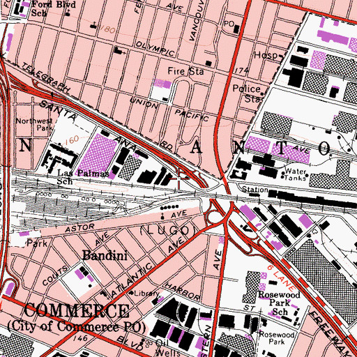 Topographic Map of Exit 130A, CA