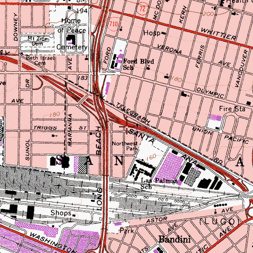 Topographic Map of Exit 130B, CA