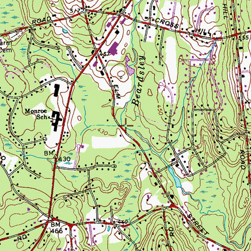 Topographic Map of Beardsley Brook, CT