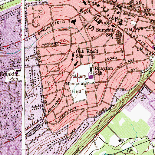 Topographic Map of Soldiers Memorial Field, NJ