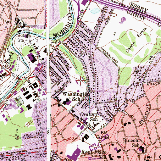 Topographic Map of Metro Homes Field, NJ