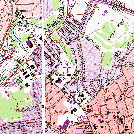 Topographic Map of Tatlock Sports Complex, NJ