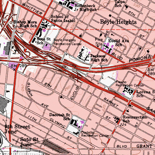 Topographic Map of Exit 134A, CA