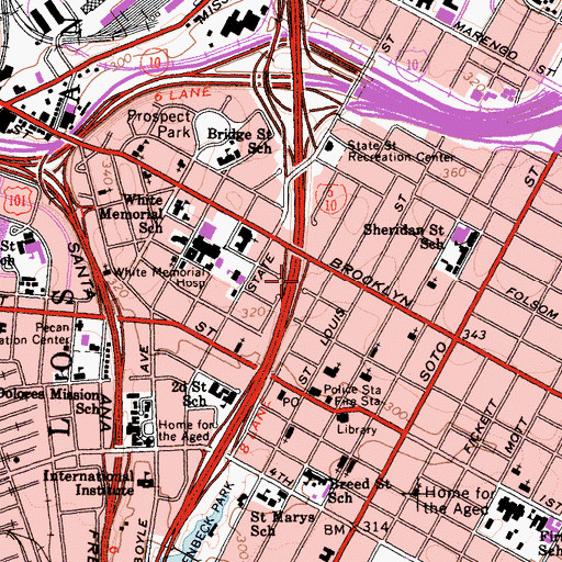 Topographic Map of Exit 135B, CA