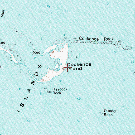 Topographic Map of Cockenoe Island, CT