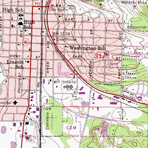 Topographic Map of First Lutheran Church, MI