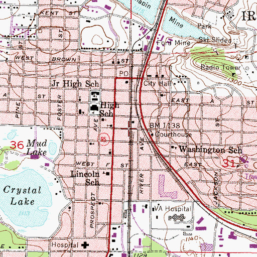 Topographic Map of Iron Mountain Station, MI