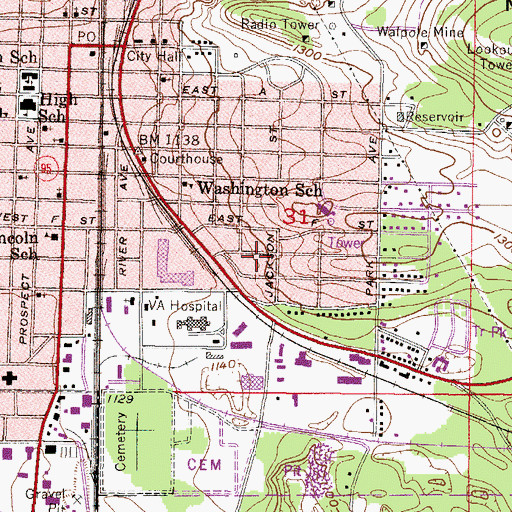 Topographic Map of Hyland Nursing Home, MI