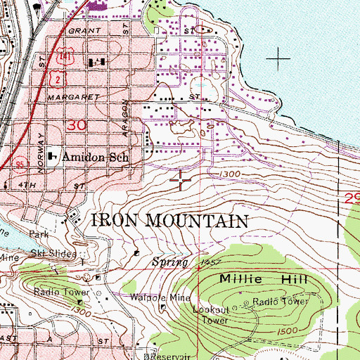 Topographic Map of North Elementary School, MI
