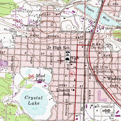 Topographic Map of Bishop Baraga Catholic School, MI
