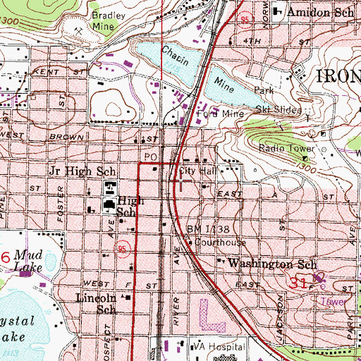 Topographic Map of Dickinson County Library, MI