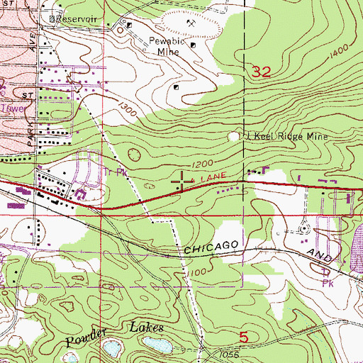 Topographic Map of Dickinson Internal Medicine Clinic, MI