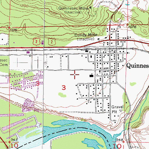 Topographic Map of Quinnesec Park, MI