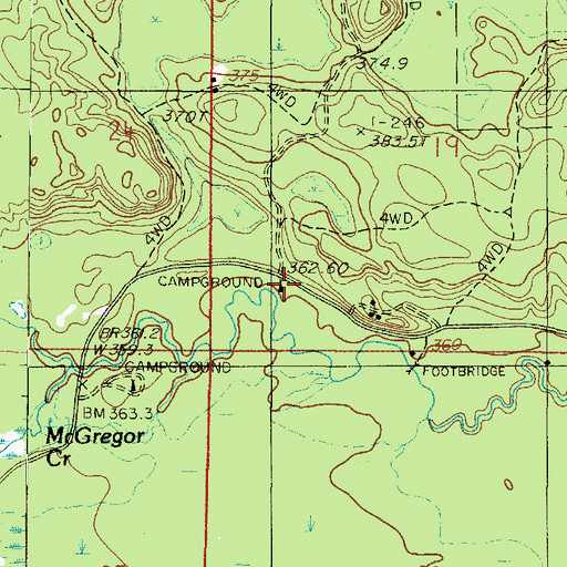 Topographic Map of West Branch State Forest Campground, MI