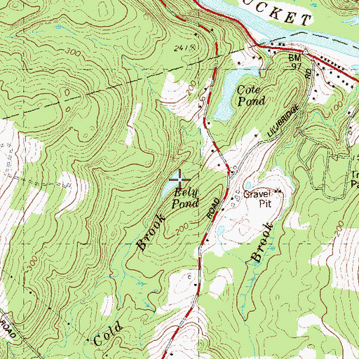Topographic Map of Eely Pond, CT