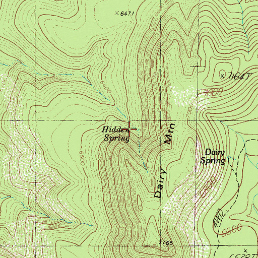 Topographic Map of Hidden Spring, AZ