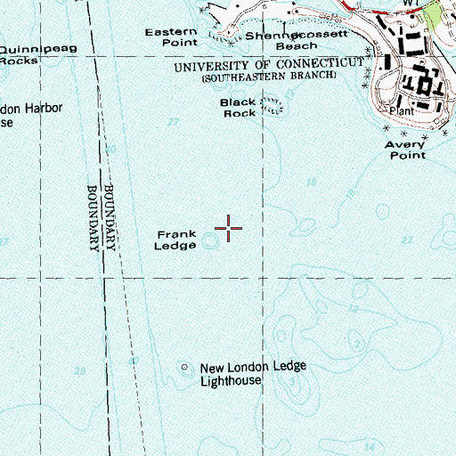 Topographic Map of Frank Ledge, CT