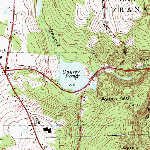 Topographic Map of Gagers Pond, CT