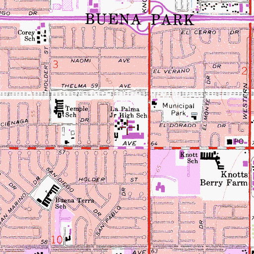 Topographic Map of Hope Trainable Mentally Retarded School, CA